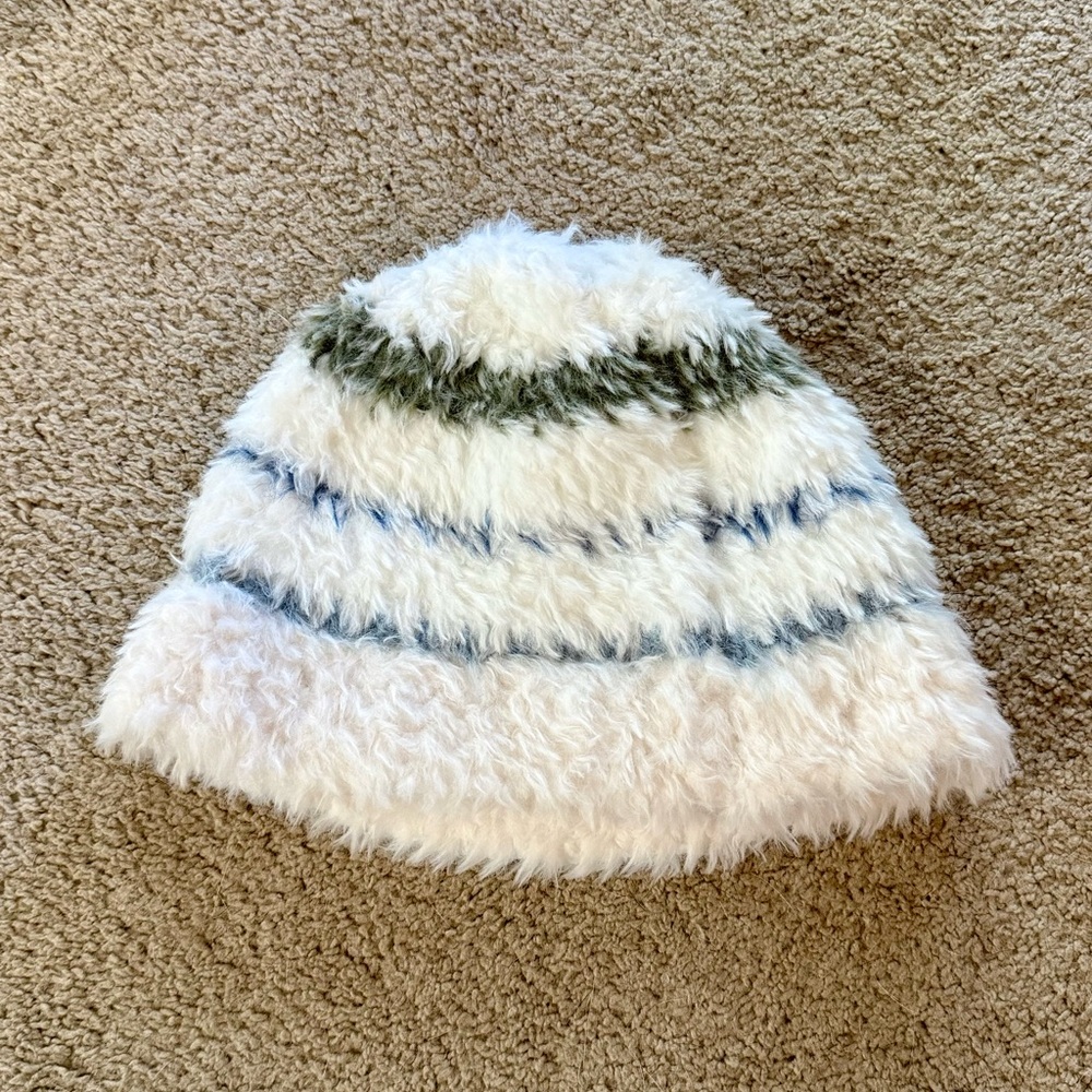 Fluffy Kids Beanie with Stripes